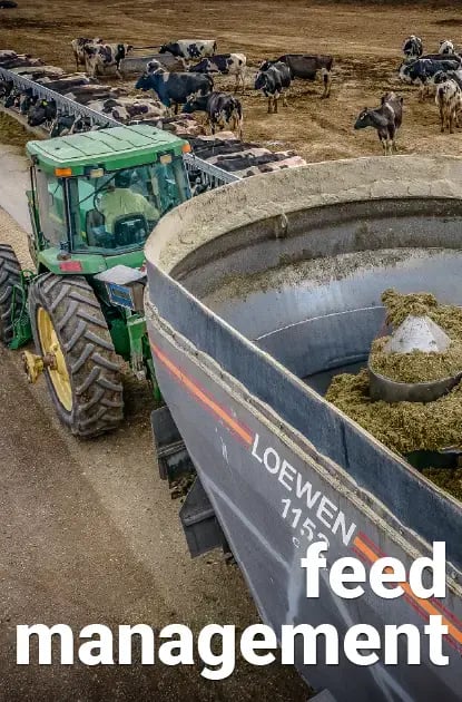 A dairy cow feed mixer using EZfeed feed management software