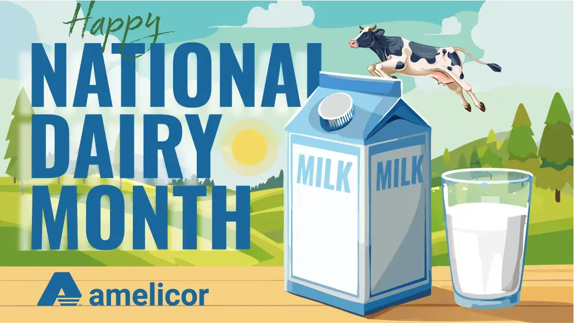An Amelicor National Dairy Month tribute graphic